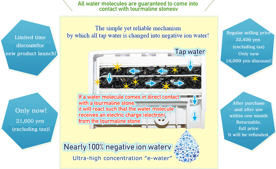 nagative ion water purifier all made in Japan
