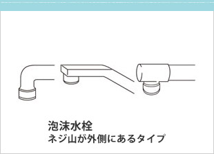 泡沫水栓 ネジ山が外側にあるタイプ